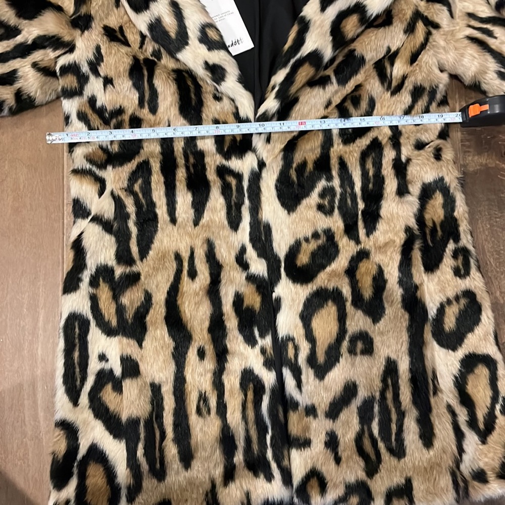 Leopard Print Faux Fur Coat - Beige/Tan - Picture 13 of 13